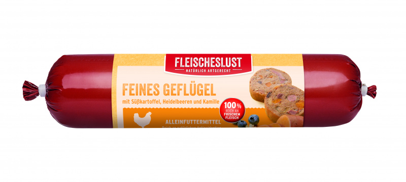 Feines Geflügel mit Karotten, Süßkartoffel und Kamille 800g